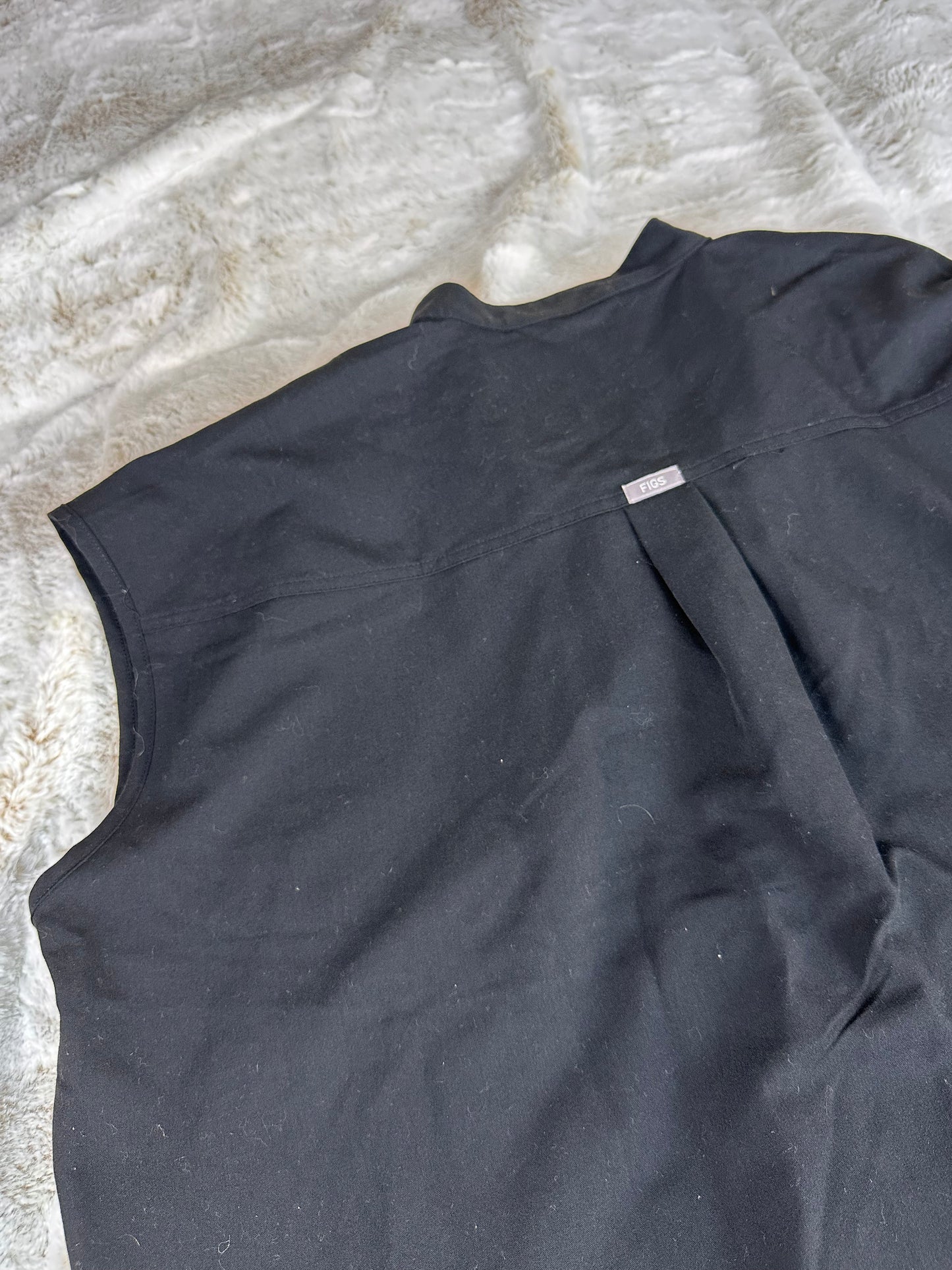 Figs Black Short Sleeve Top - XXL